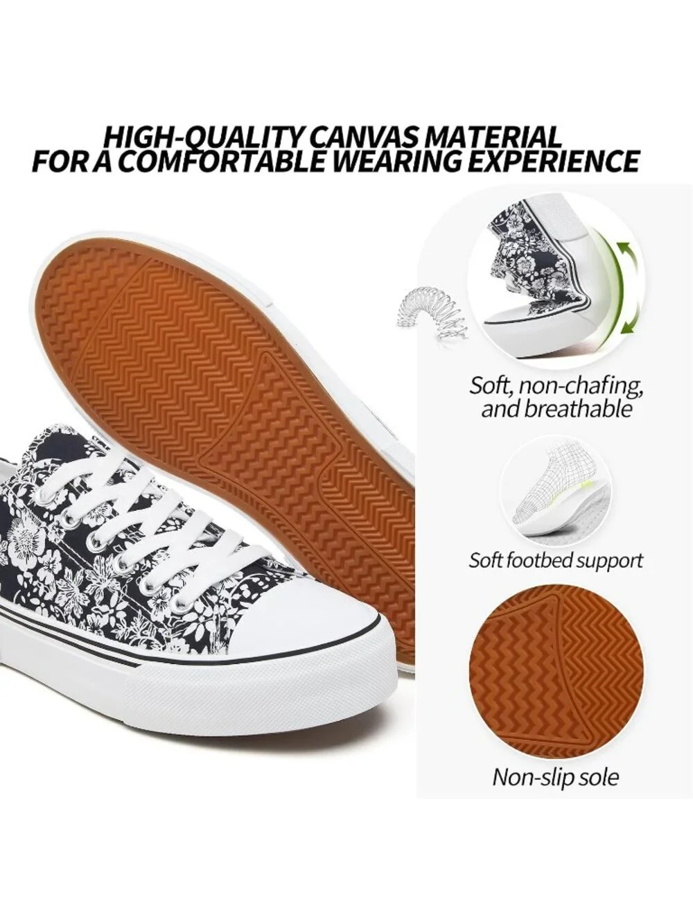 Women's Navy Flower Lightweight Low Top Lace Up Casual Fashion Walking Sneakers